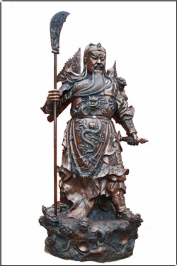 站立關(guān)公銅雕塑 站立關(guān)公銅雕塑