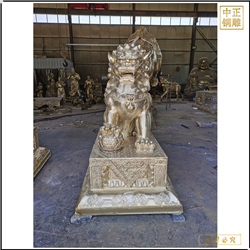 鑄銅關(guān)公 1米仿古銅獅子雕塑