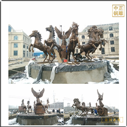 鑄銅關(guān)公 酒店小區(qū)廣場銅馬雕塑擺件