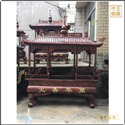 鑄銅關(guān)公 直銷批發(fā)有蓋長方銅香爐