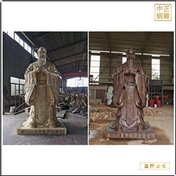 鑄造大型銅質(zhì)孔子雕塑 鑄造大型銅質(zhì)孔子雕塑