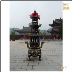 鑄銅關(guān)公 大型寺廟銅香爐定做廠家