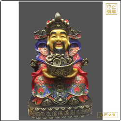 鑄銅關(guān)公 彩繪寺廟財(cái)神爺銅佛像