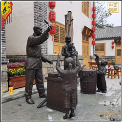 鑄銅關(guān)公 飯店門前酒文化人物雕塑
