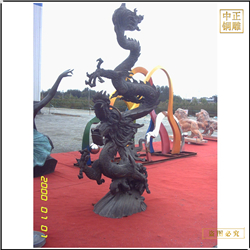 鑄銅關(guān)公 禮品銅龍雕塑擺件