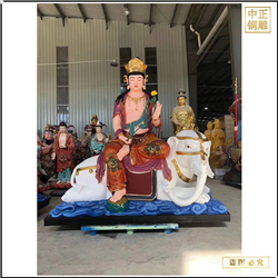 鑄銅關(guān)公 大型文殊普賢銅佛像批發(fā)廠