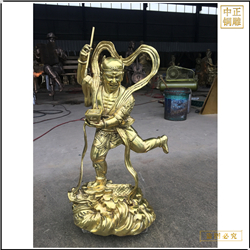 鑄銅關(guān)公 室外貼金銅像擺件
