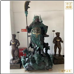 鑄銅關(guān)公 立式持刀關(guān)公雕像