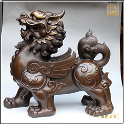 鑄銅關(guān)公 純黃銅貔貅辦公室擺件