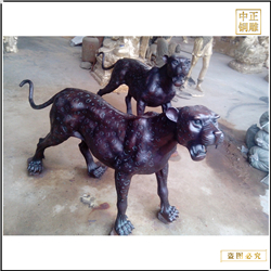 鑄銅關(guān)公 動(dòng)物金錢豹雕塑鑄造廠