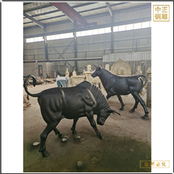 鑄銅關(guān)公 大型鑄銅牛雕塑