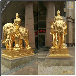 鑄銅關(guān)公 企業(yè)門口貼金銅大象廠家