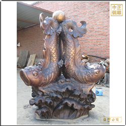 鑄銅關(guān)公 大型景觀銅魚(yú)雕塑