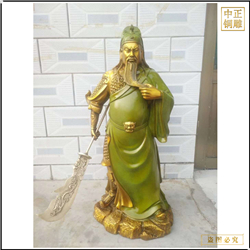 黃銅關(guān)公雕塑擺件