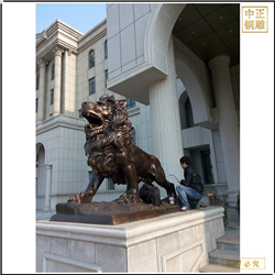 大型酒店銅獅子雕塑鑄造 大型酒店銅獅子雕塑鑄造