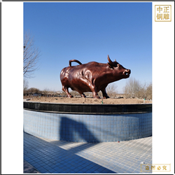 鑄銅關(guān)公 廣場(chǎng)風(fēng)水純銅牛