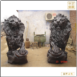 鑄銅關(guān)公 2米高銅獅子雕塑
