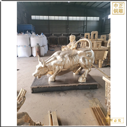 鑄銅關(guān)公 貼金銅牛雕塑價(jià)格