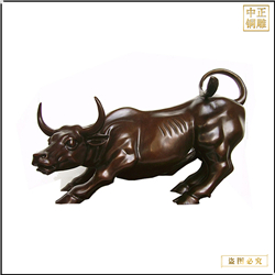 鑄銅關(guān)公 鑄造華爾街牛雕塑擺件