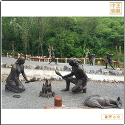 馬壩人景觀銅雕塑制作 馬壩人景觀銅雕塑制作