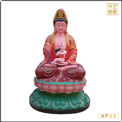 鑄銅關(guān)公 工藝品彩銅觀音銅像佛