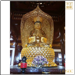 鑄銅關(guān)公 供應(yīng)大型彩繪佛像銅佛像