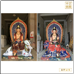 鑄銅關(guān)公 廠家文殊普賢銅像