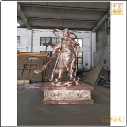 銅雕貼金韋陀佛像 銅雕貼金韋陀佛像