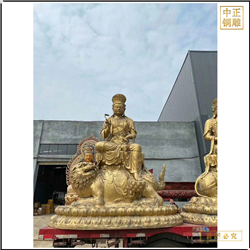 鑄銅關(guān)公 批發(fā)坐神獸文殊普賢菩薩
