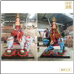 鑄銅關(guān)公 文殊普賢銅像定制