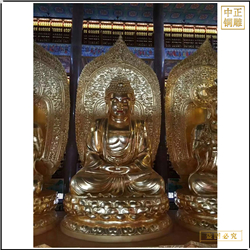 鑄銅關公 大型寺廟西方三圣銅佛像