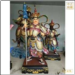 鑄銅關(guān)公 彩繪四大天王銅像加工