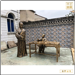 鑄銅關公 古代上私塾人物雕塑
