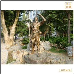 鑄銅關公 古代人物遙望遠方銅雕塑