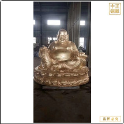 鑄銅關公 坐蓮花彌勒佛銅像
