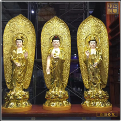 鑄銅關(guān)公 供應西方三圣站像廠家