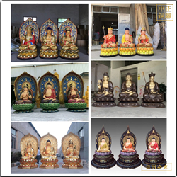 鑄銅關(guān)公 寺廟西方三圣銅像擺件