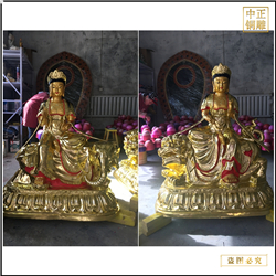 鑄銅關(guān)公 2.5米文殊普賢坐像銅佛像