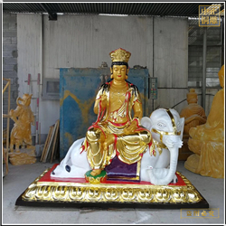 鑄銅關(guān)公 彩繪文殊普賢銅佛像批發(fā)