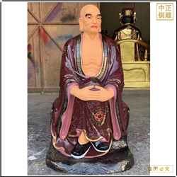 鑄銅關(guān)公 寺廟彩繪十八羅漢銅佛像批發(fā)