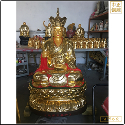 鑄銅關(guān)公 寺廟鎏金地藏王銅佛像定制