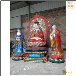 鑄銅關(guān)公 彩繪寺廟仿古地藏王銅像