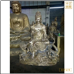 鑄銅關(guān)公 純銅文殊普賢佛像可定制