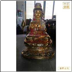 鑄銅關(guān)公 生產(chǎn)貼金觀音菩薩銅像