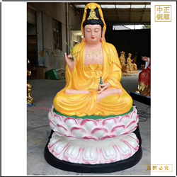 鑄銅關(guān)公 黃衣觀音菩薩銅佛像
