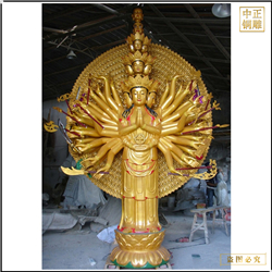 鑄銅關(guān)公 大型貼金千手觀音菩薩銅佛像
