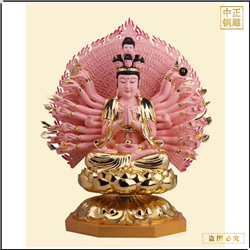 鑄銅關(guān)公 彩繪千手觀音銅佛像廠家
