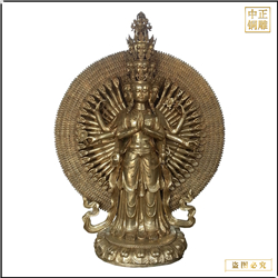 鑄銅關(guān)公 小型站像千手觀音銅佛像