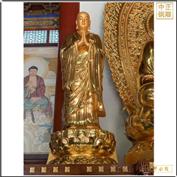 站像貼金彩繪銅雕地藏王佛像 站像貼金彩繪銅雕地藏王佛像
