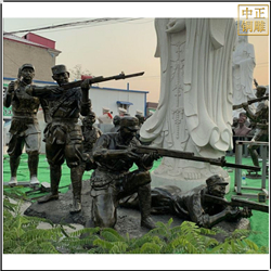 鑄銅關(guān)公 拿槍人物銅雕塑鑄造廠